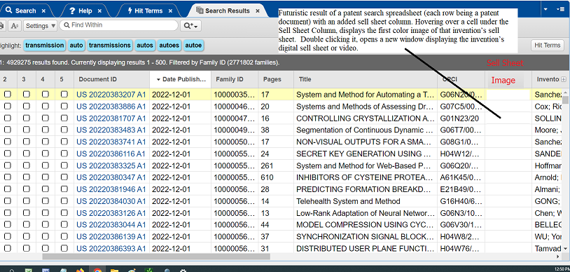 Patent Search with sell sheet color images